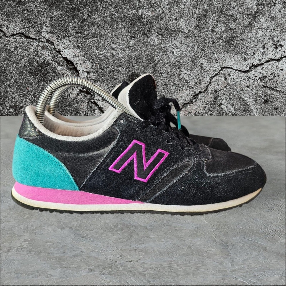 New Balance 420 Classic Suede Sneaker Bold Color Black Pink Teal Size 9 WL420KFD